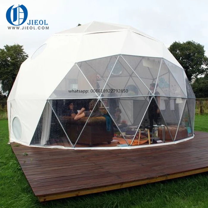 
Heavy duty PVC canvas geodesic dome tent camping tent 