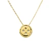 925 plated Gold jewelry simple coin button pendant necklace