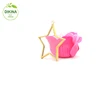 Single side handmade antique vintage brass glass locket star shaped pendant