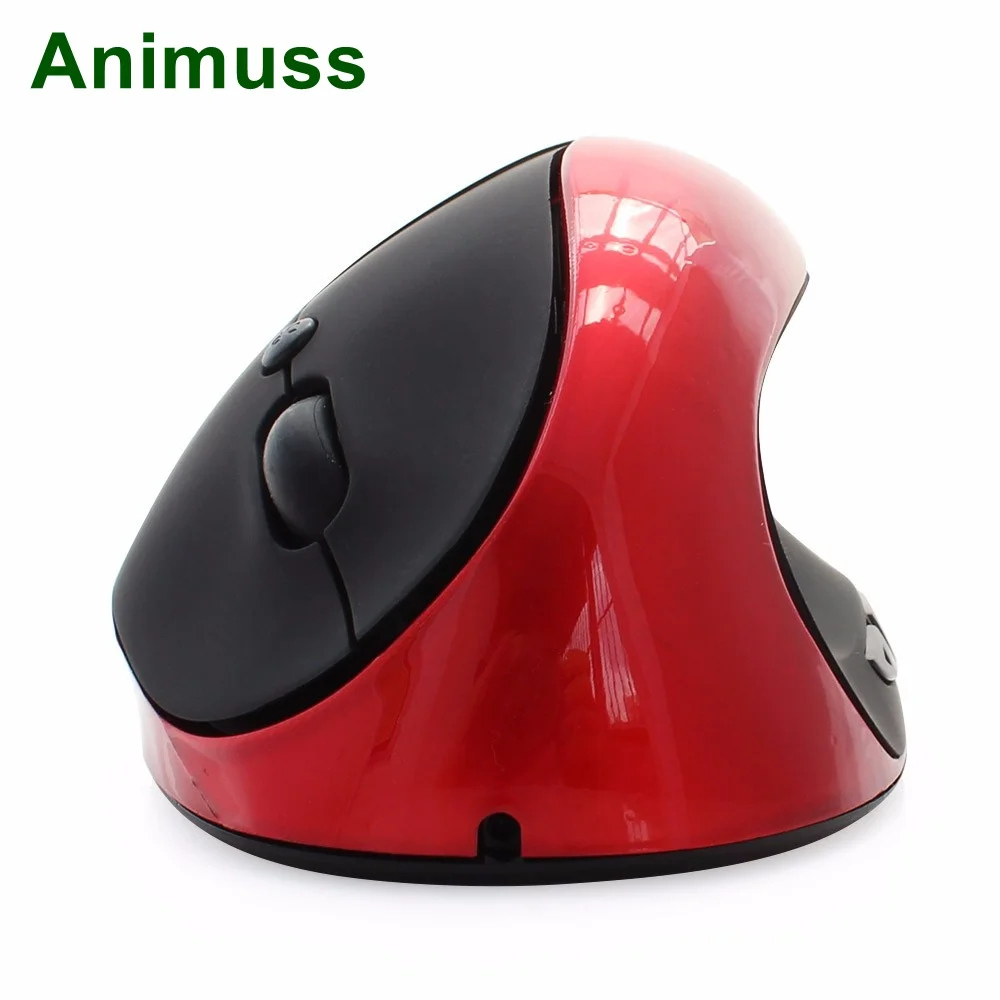 

Animuss Ergonomic Vertical Wireless Mouse Rechargeable 6 Buttons Gaming Computer Mouse 1600DPI USB Optical Souris Sans Fil Mice, Black,blue,purple,gray,red