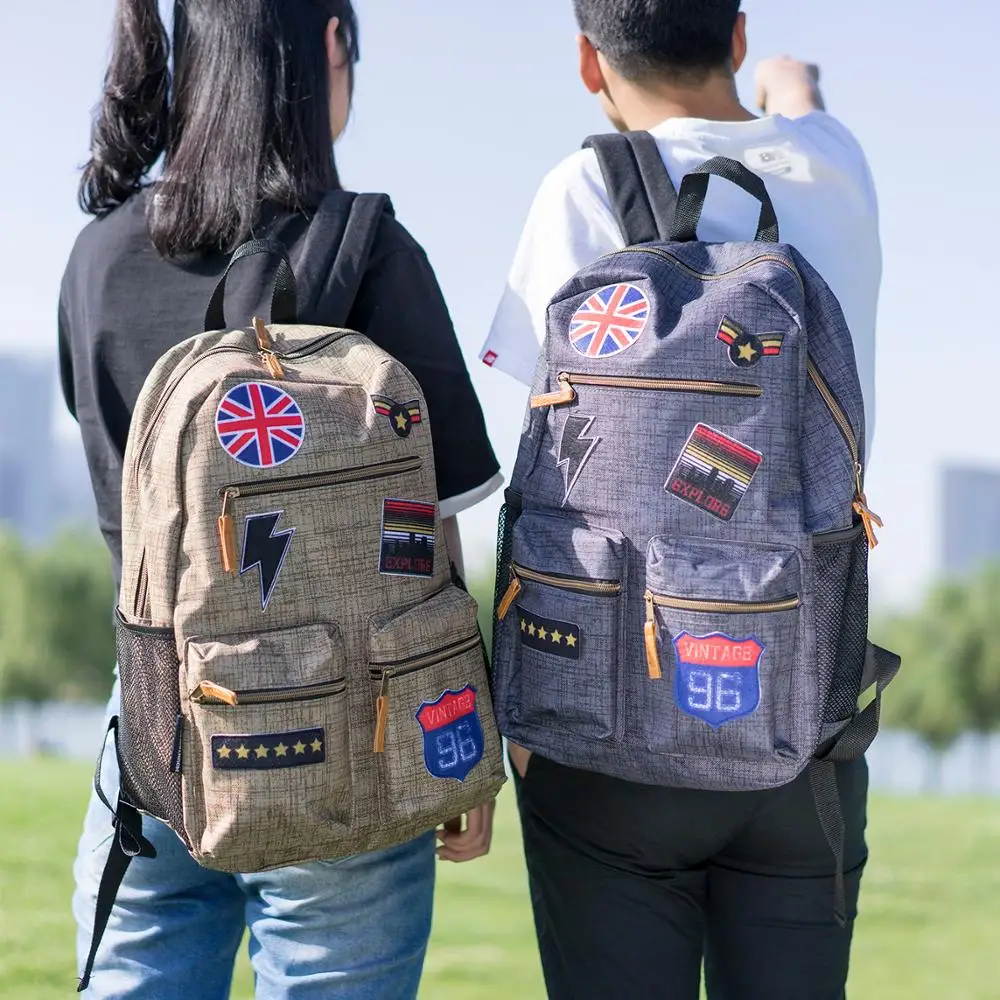 

high quality large Capacity low-cost stock backpack of high school, Blue and yellow