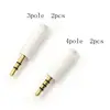 White 2.5mm Stereo Headset Plug With Tail 3\/4 Pole 2.5 Mm Audio Plug Jack Adaptor Connector For Phone