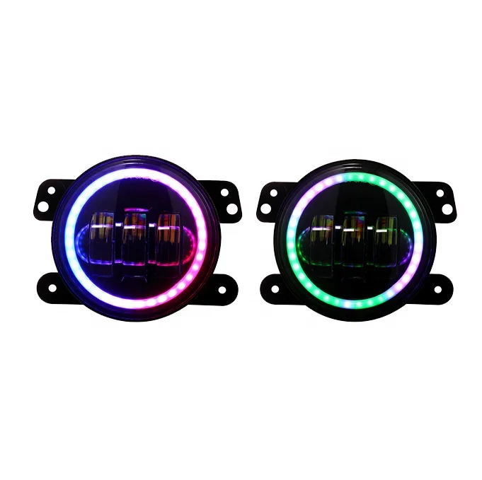 4 led fog light bluetooth multi control led for jeep wrangler  for jeep cherokee xj RGB light