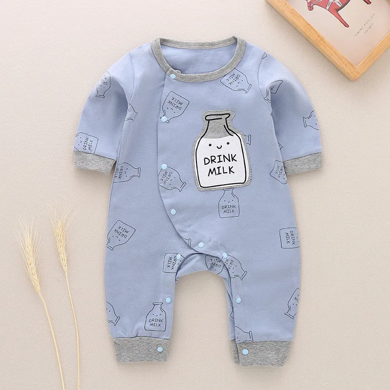 

YQ571 spring Wholesaler boutique toddler baby kids 100% cotton romper long sleeve clothing