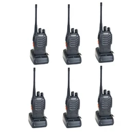 

6pcs Wholesale black cheap 16 channel 1500mAh baofeng 888s uhf mini walkie talkie 5W 400-470MHz analog two way radio for KTV