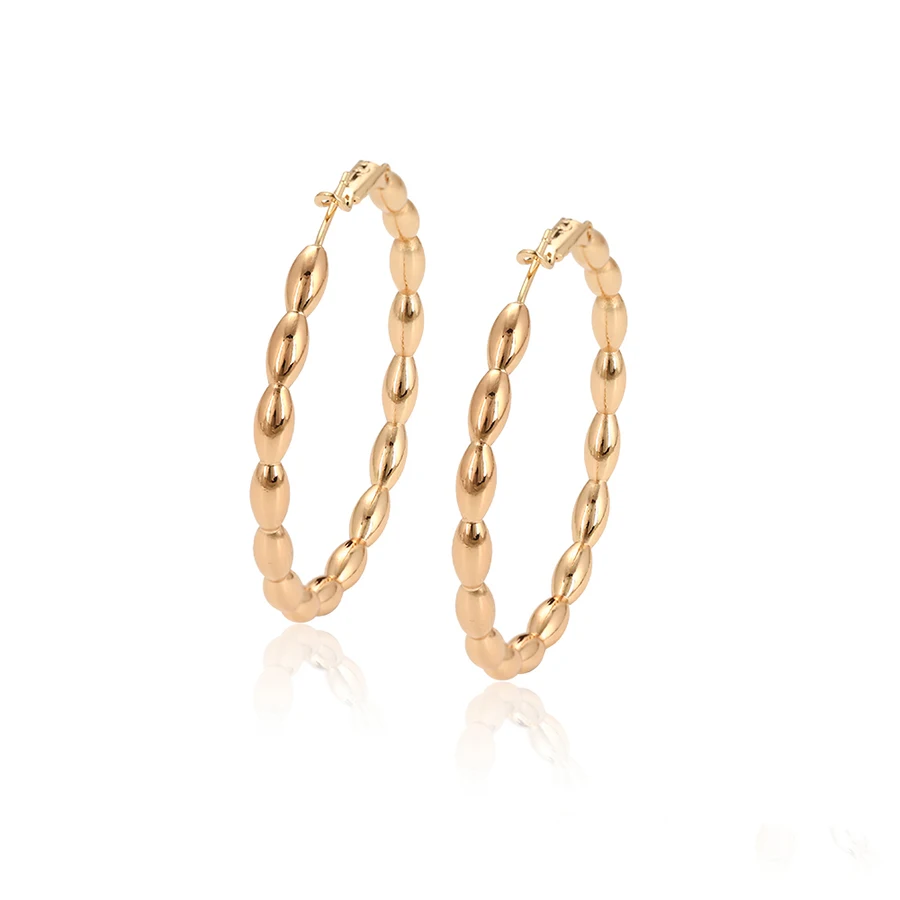 

97344 hot sales fashion jewelry gold plated hoop earring with pearl for women