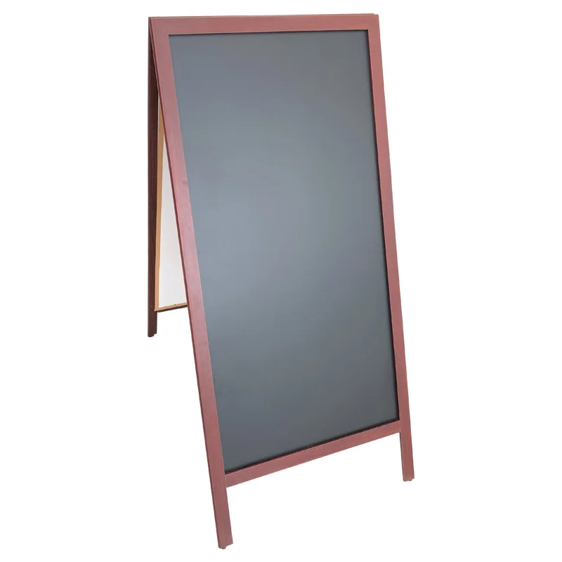 
Standing double side black flip chart easel chalk board with wooden stand for restaurant menu 
