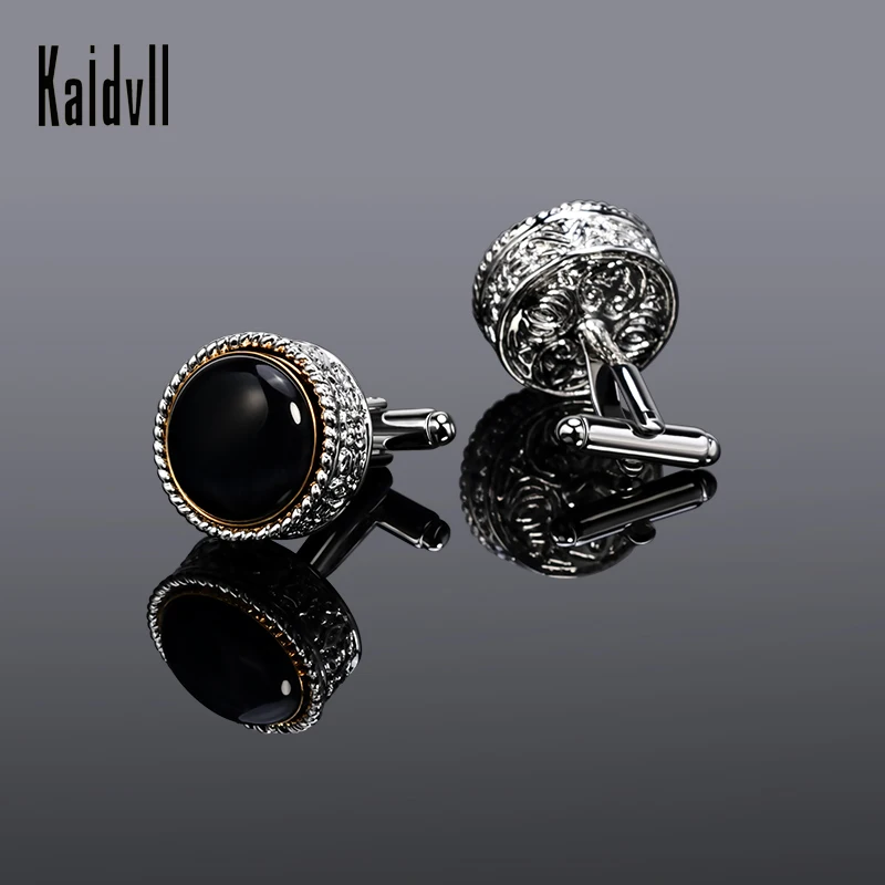 

Wholesale Austrian Stone Crystal Jewelry Brown Color Stone Round Cufflinks for Men