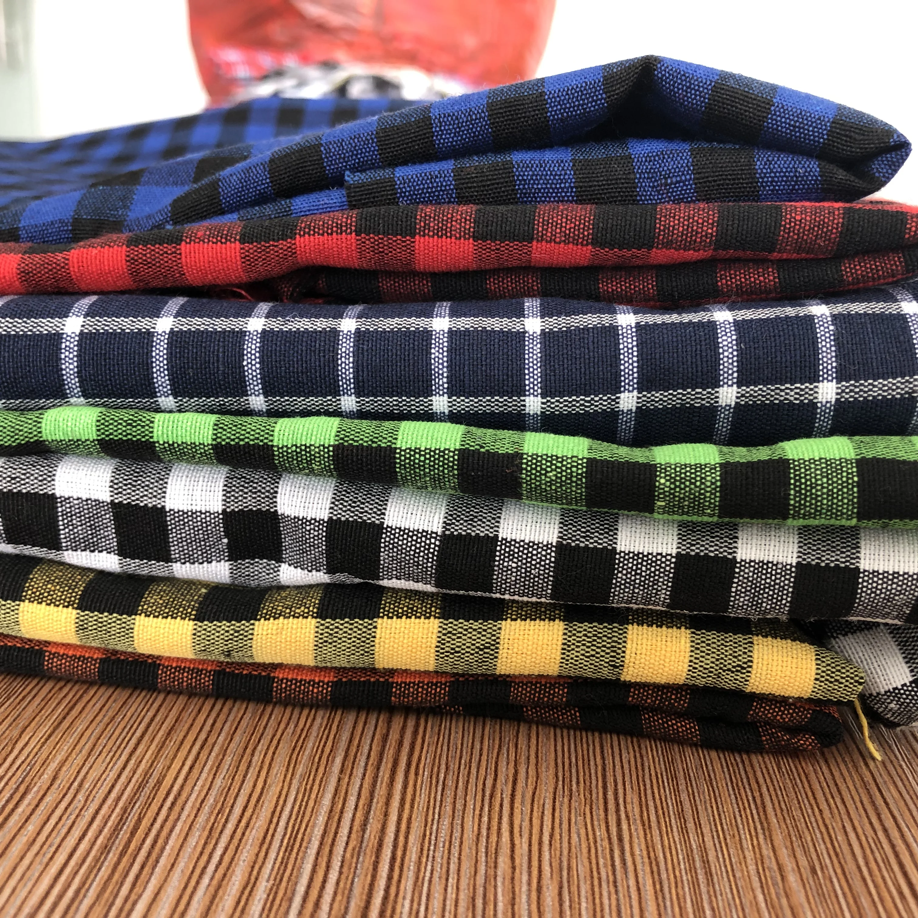 
Wholesale best selling cheap TR polyester Rayon woven small check shirt fabric 