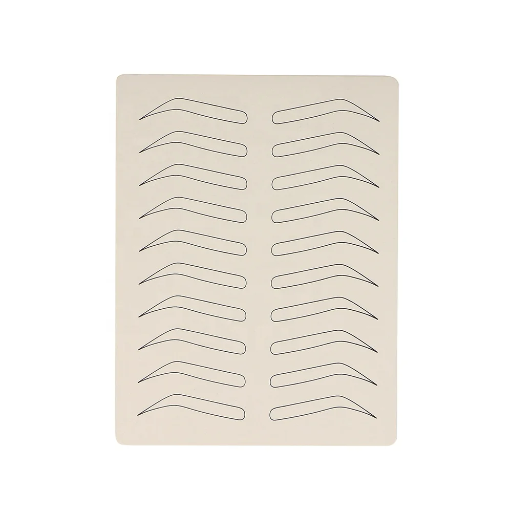 

Popular PMU Practice Latex Skin Screen Print with Eyebrow Shape for Training, White