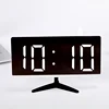 Factory Direct Supply Big Mirror Screen LED Table Bedroom Digital Alarm Clock With USB Charger