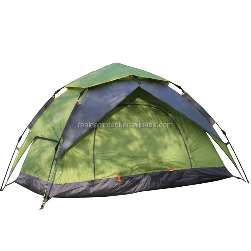 

camping tent Glassfiber frame oxford waterproof grounsheet outdoor leisure rainproof tent 3-4 people, Orange;blue;green