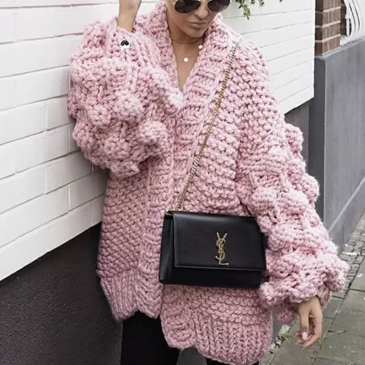 

New Design Winter Loose Open Front Cardigan Knit Women Cardigan