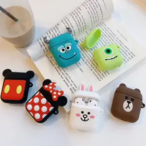 Soft Silicone Cartoon Protective Case Apple AirPods Keychain