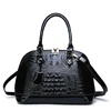 2019 New Style OEM PU Leather Bag Crocodile Handbags Women Hard shell shape bag
