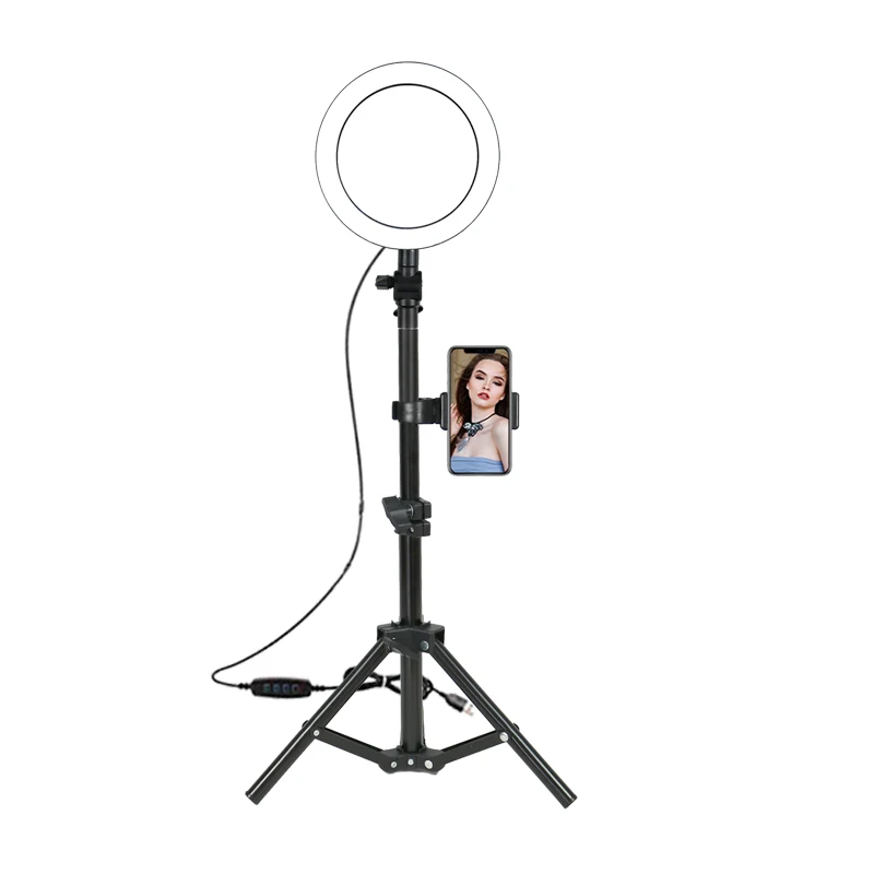 

Desktop Live Broadcast Remote Control Ring Light With Tripod Stand, Black
