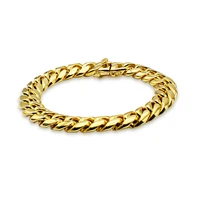 

18k Gold Cuban Chain Bracelet for Women Classical Stainless Steel Jewelry Hip Hop Men Bracelets