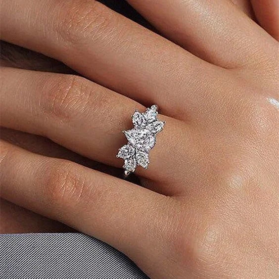 

Austria Crystal Rings Silver Color Finger Bow Ring Wedding Engagement Cubic Zirconia Rings For Women Wholesale