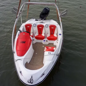 15ft 4 person capacity fiberglass speed boats small sport yacht with outboa...