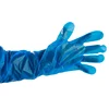 Orange color disposable ldpe pe long plastic glove for a.i.