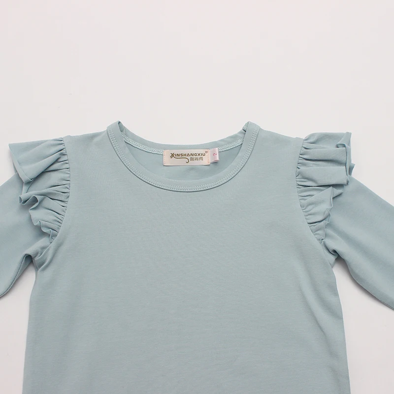 
Spring and Autumn kid clothing long sleeve t shirt for girls 100% cotton with lace collar Baby girl clothes 