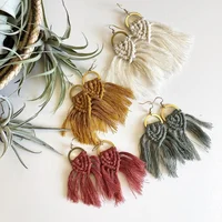 

Newly Arrived Handmade Festival Boho Macrame Fringe Earrings More Colors Choose