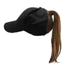 S4556 new ladies pony tail empty top hats open ponytail uv protection hats sports backless caps womens summer hats