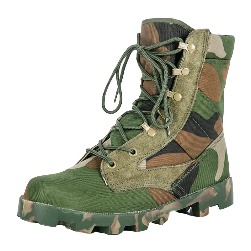 

Cheap Rubber Waterproof Camouflage Canvas Jungle Boots Green
