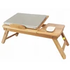 Classic bamboo wooden portable adjustable folding smart mobile laptop table stand multifunction computer desk for study on floor