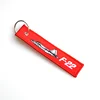 Promotional Wholesale Custom Brand Name Travel Souvenir Woven Embroidery Logo Fabric Keychains Embroidery Woven Keychains
