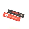 Custom Woven Brand Letters Fabric Flight Logos Printing No Minimum Aircraft Key Tags Cheap Woven Keychains