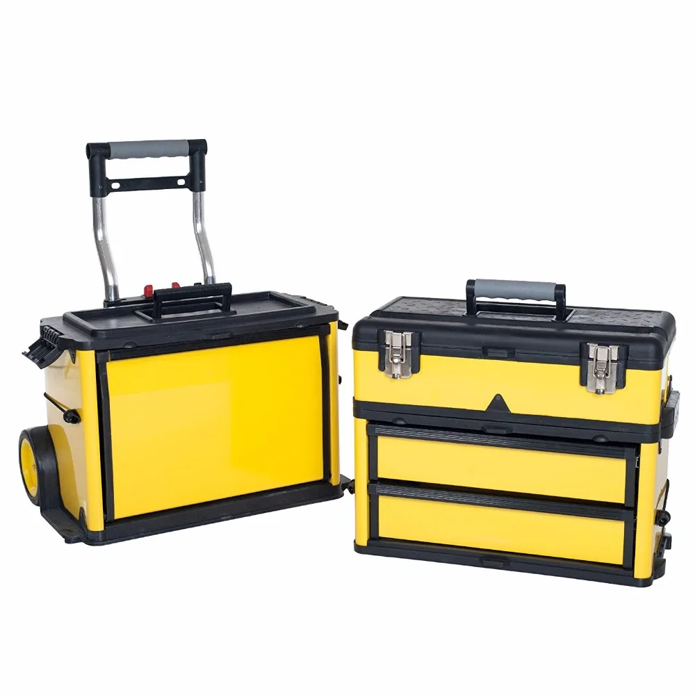 
Heavy Duty Stackable Storage Empty Tool box Rolling Mobile Organizer Tools Case 
