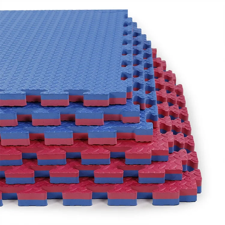 

China wholesale interlocking EVA Rubber foam puzzle exercise gym mats tiles for home school stadium taekwondo judo bjj hall, Blue;yellow;green;red;black;grey