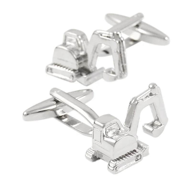 

Novelty Silver 3D Excavator Model Cufflinks for Mens