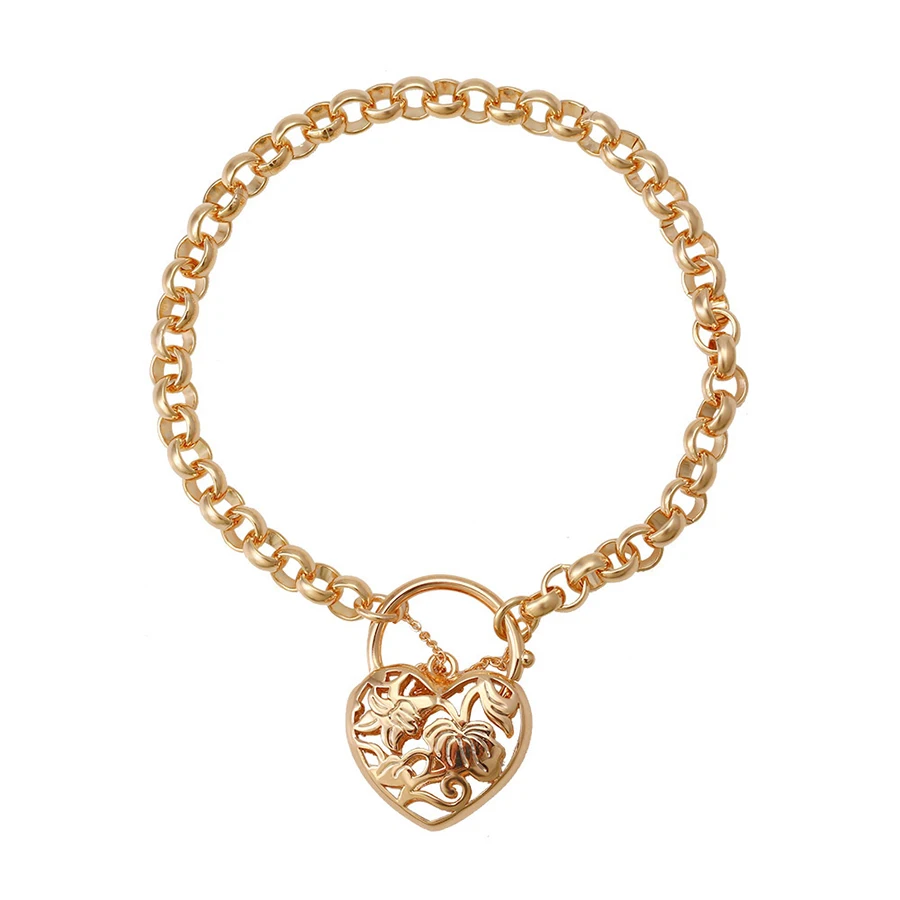 

74948 Xuping factory price fashion circle heat shaped chains bracelet for women