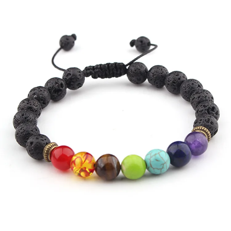 

Fashion Adjustable Custom Braided Natural Lava Stone Bracelet For Women Wholesale NS8064216, Black