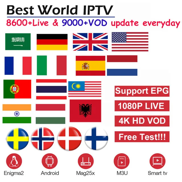 

3 Months World IPTV USA VIP Sports Channels Swedish Dutch Netherlands Spainish IPTV Code 3month Promotional, N/a