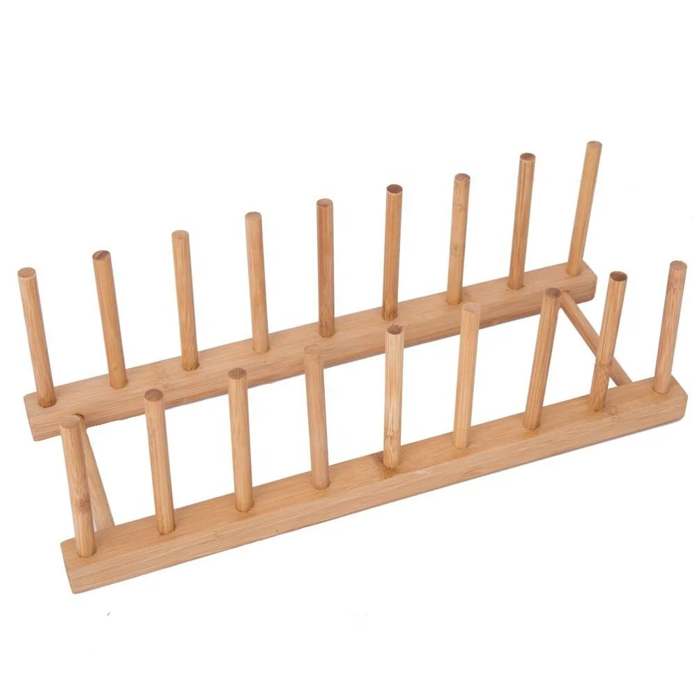 

Stand Drainer Storage Holder Organizer Kitchen bamboo dish drying rack, Beige, brown or as customer's requirement