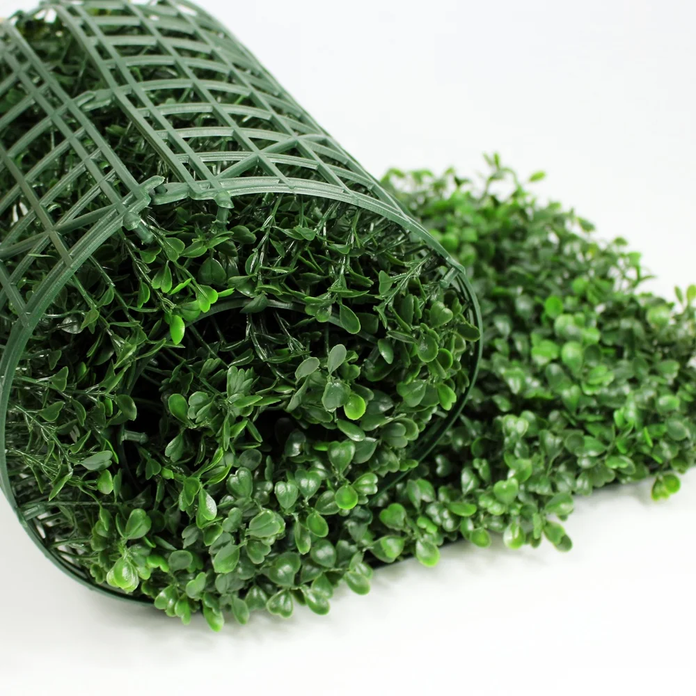 

12pcs/ctn 50x50cm Manufacturer custom green artificial hedging wall for home garden decor, As pictures, natural color