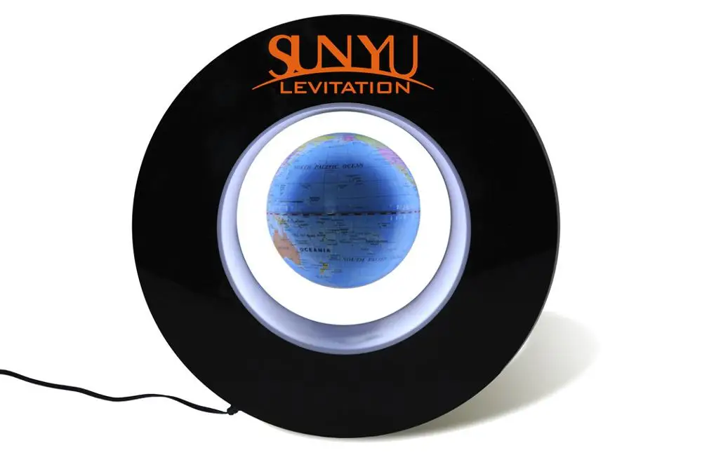 
World map, world political map globe, magnetic levitating and rotating plastic globe 