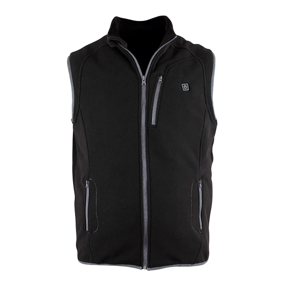 

Threel Levels Temperature Control Black Fleece Heated Vest Washable Lightweight USB Battery Electric Heating Vest for Hunting