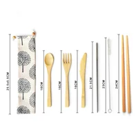 

reusable bamboo cutlery set natural kitchen utensils travel bamboo cutlery