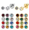 Mixed Colors 12 pair Surgical Steel 4mm Birthstone Earrings studs Ear piercing