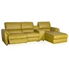 Leather coffee table storage yellow corner recliner sofa with smart USB charging in living room sofas