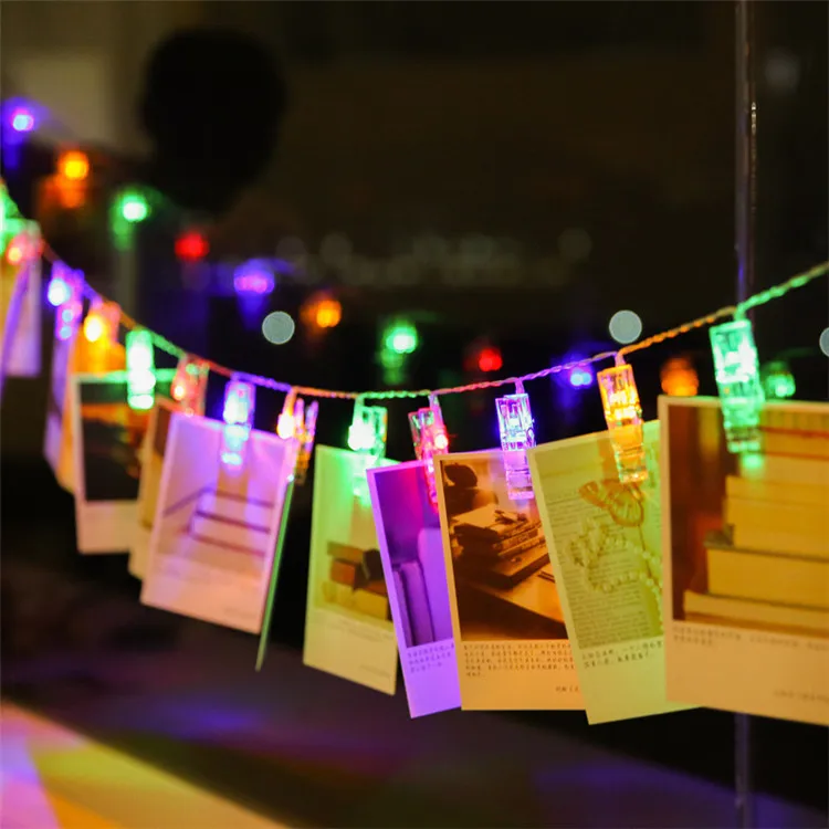 LED Photo Clip String Lights Transparent Cable with 20 LED Fairy Lights Inside Clear Clips Christmas Led Light