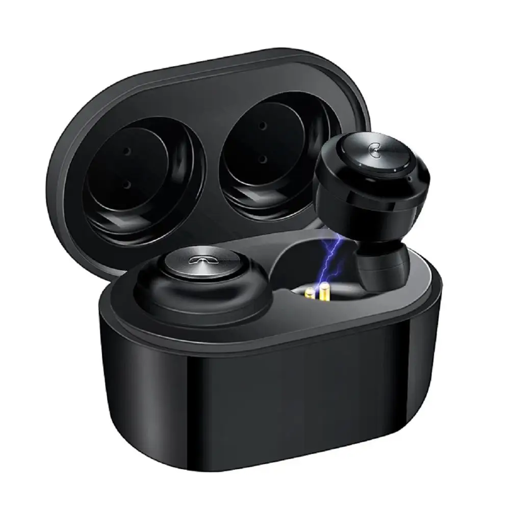 

CTYPE 2019 Hot Selling TWS Wireless Earbuds Bluetooth V5.0 Portable Earphone A6 Sweatproof Sports Headphone With Charging Box, Black