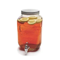 

Mason Jar 4L empty Glass Beverage Dispenser with Metal Lid 1 Gallon Glassware For Juice Beer Wine Liquor Kombucha Iced Punch
