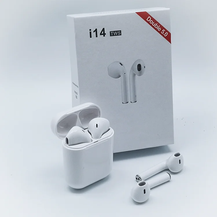

I14 manufacturer wireless i 14 pvc in-ear earphone mobile phone use wireless blue tooth headphone I14 TWS music headphone, White black green red gray