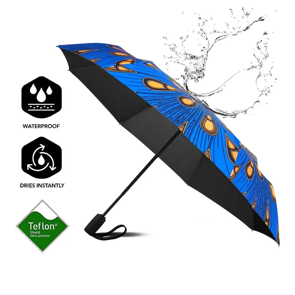 

Africa Print Rain or Bright Sunshine high quality colorful Ankara Umbrella, Customized