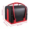 Professional Large Removable PU Leather Cosmetic Makeup Vanity Box Jewelry Saloon Case Bag (Black)